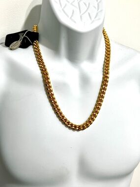Steeltime 18K Gold Plated Massive Cuban Link Stainless Steel Necklace. NWT